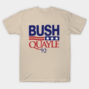 Vintage 1992 Presidential Election Campaign Button George Bush Dan Quayle T-Shirt